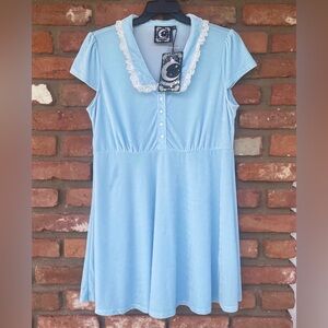 Killstar Every Mourning Collar Dress (Pastel Blue) Whimsigoth Punk Babydoll 3X